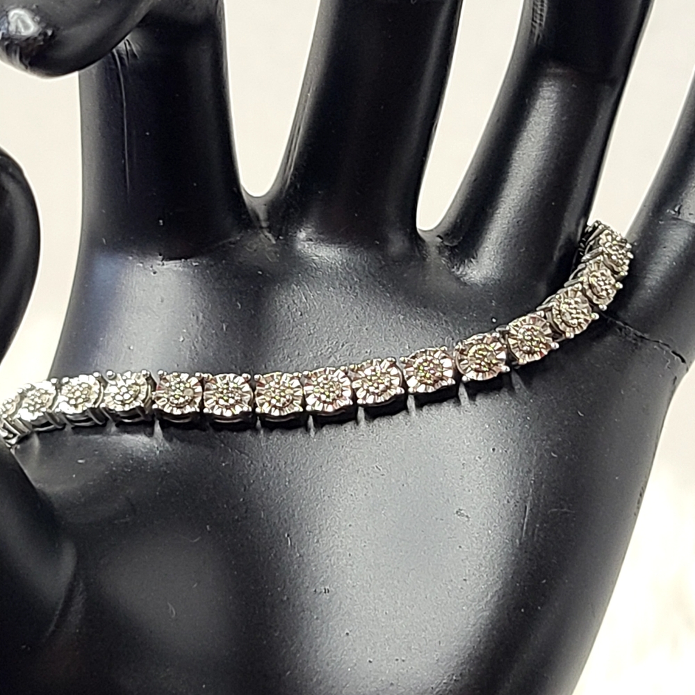 Diamond Sterling Silver Bracelet
